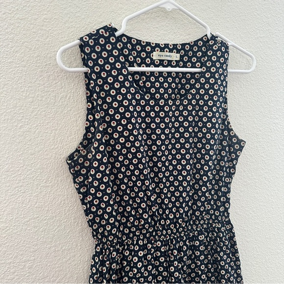 Eye Candy Apple Motif Dress Retro Print Vintage Cottagecore Mini Dress Large - Picture 4 of 8